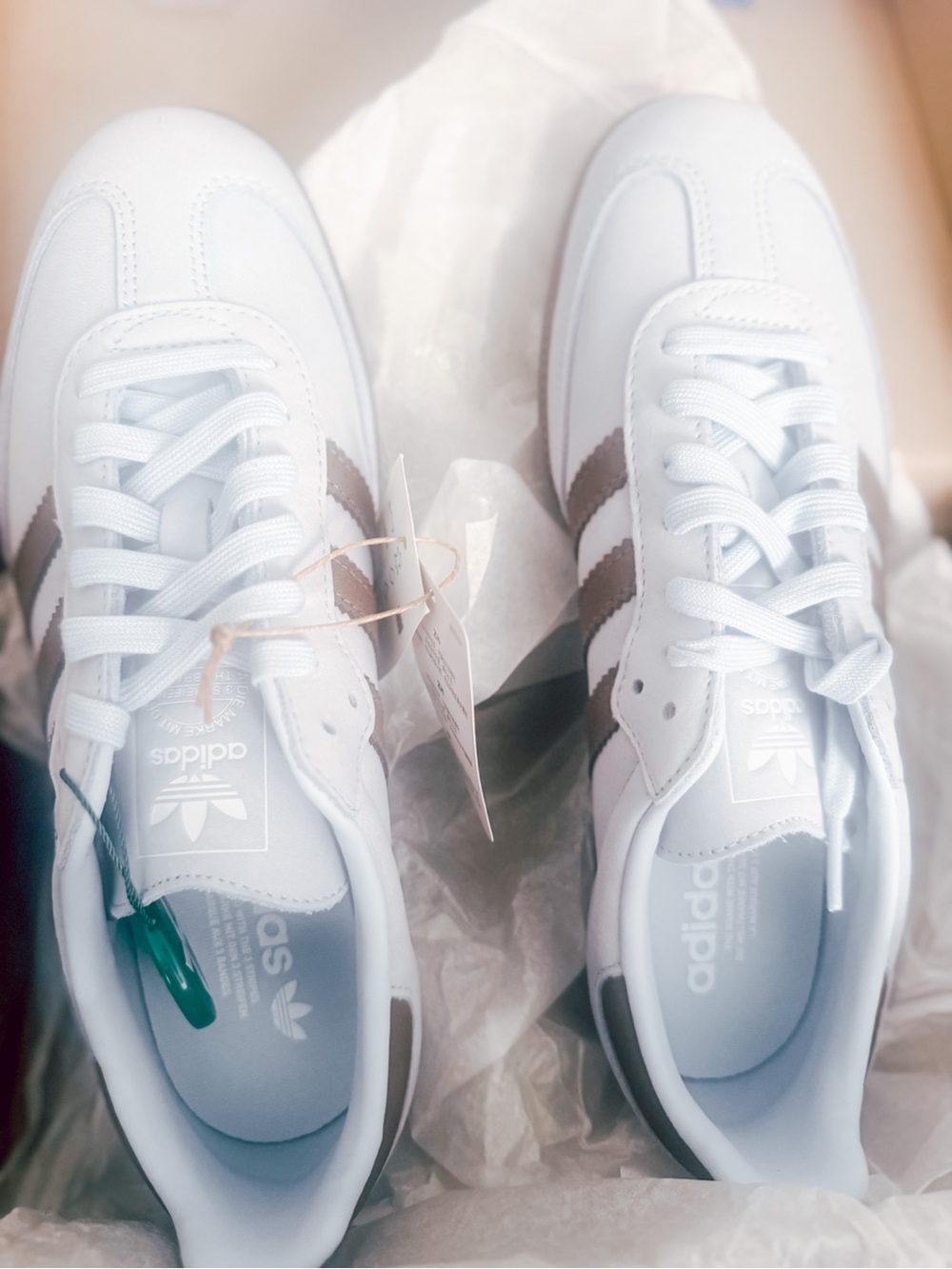 Adidas Samba Women’s Earth Sky Sneakers with Brown Three Stripes